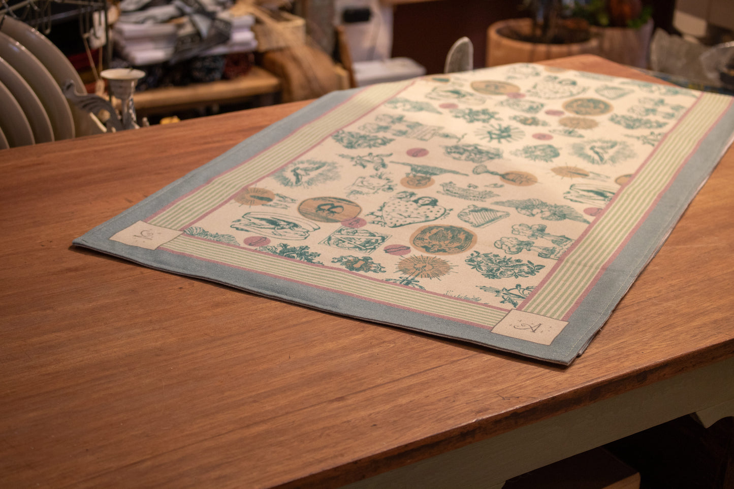 Camino de mesa Exvotos 45x145 cm Verde