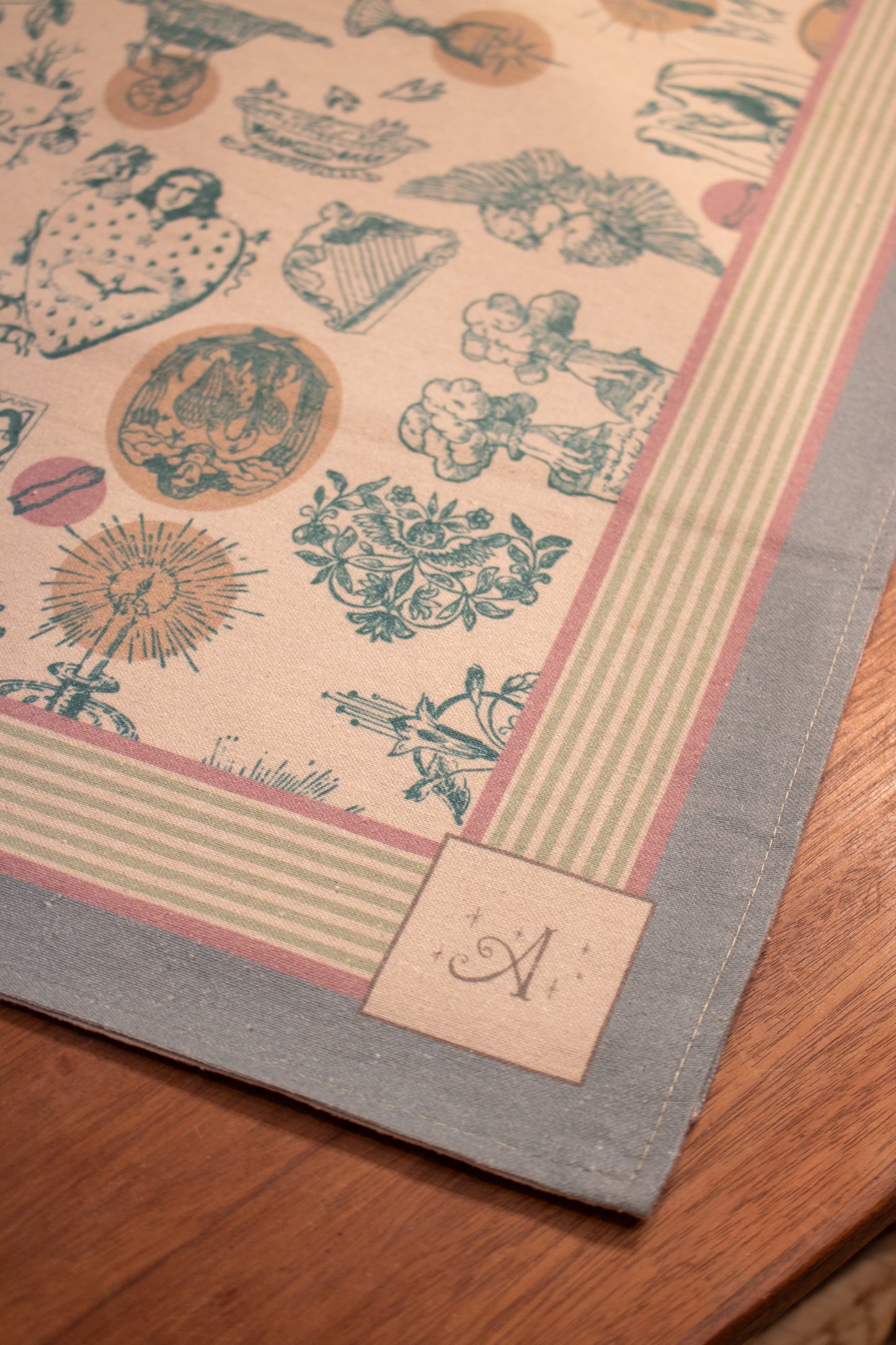 Camino de mesa Exvotos 45x145 cm Verde