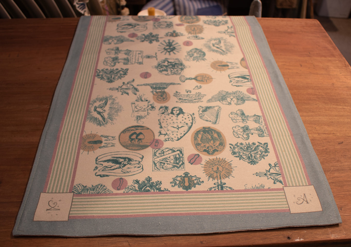 Camino de mesa Exvotos 45x145 cm Verde