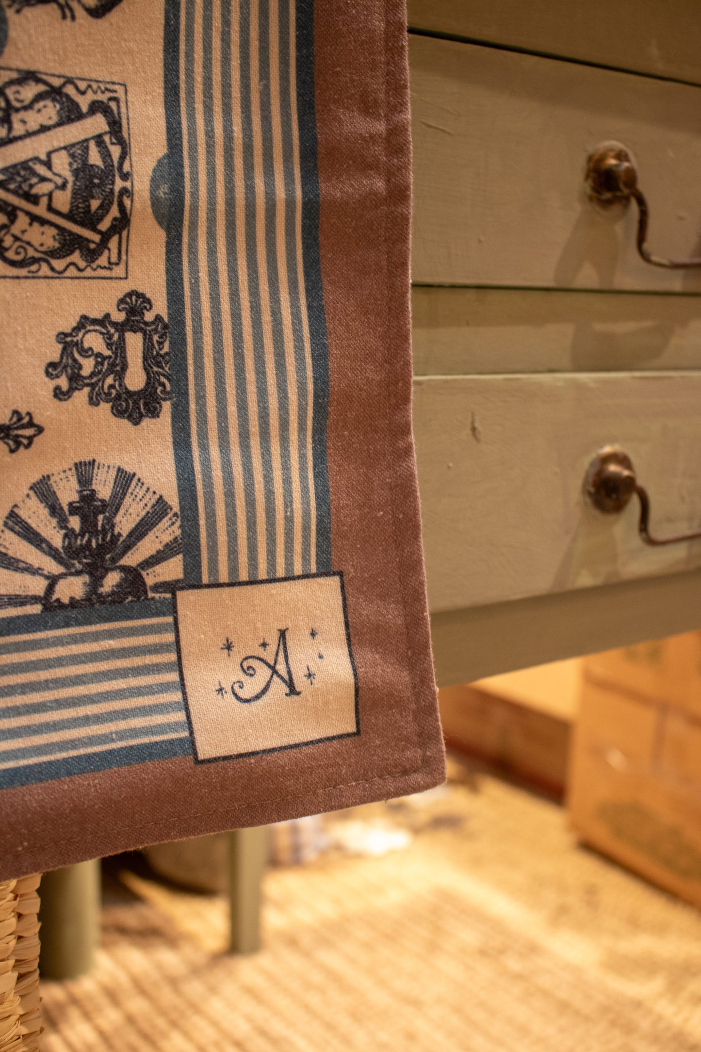 Camino de mesa Exvotos 45x145 cm Azul